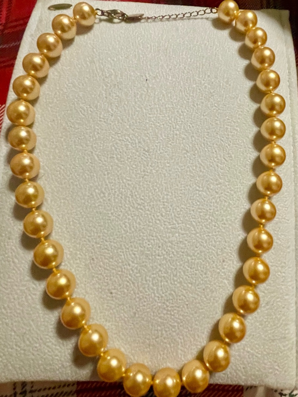 Golden Pearl Bead Necklace – Luminous Gold Statement for Women